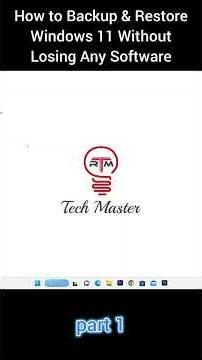 How to Backup & Restore Windows 11 Without Losing Any Software - part 1