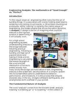 Analysis in Engineering - Reading Passage and x 10 Questions