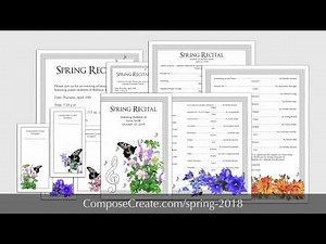 Spring Editable Recital Program Package