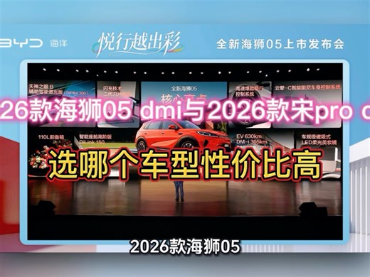 2026款海狮05 dmi与2026款宋pro dmi怎么选
