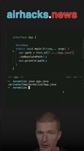 Cleanup Path with normalize() #java #shorts #coding #airhacks