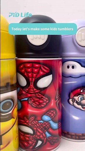 Let’s make some 12oz sublimation kids tumblers with auto tumbler heat press. #pydlife #shorts