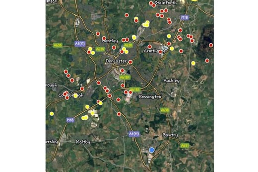 Map shows lightning strikes across city as thunderstorm hits Doncaster