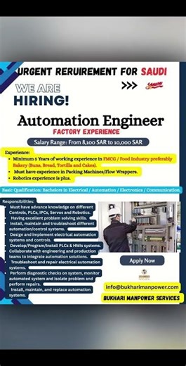 Qatar & Saudi Gulf Jobs 15 Apr 2026 | Window Tint Installer | Car Polisher | Automation Engineer