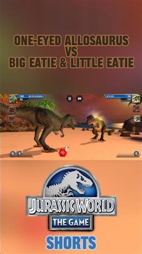 One-Eyed Allosaurus vs Big Eatie & Little Eatie - Jurassic World: The Game #Shorts #JurassicWorld