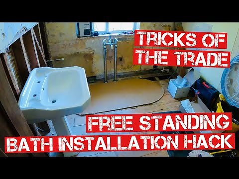 PLUMBERS TRICK FOR FREE STANDING BATH INSTALLATION | TIPS & HACKS | This saves a lot of time.