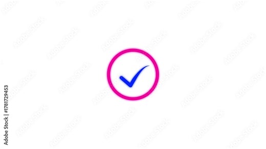 checkmark sign icon animation. tick mark, positive symbol. complete mark, right, conform mark
