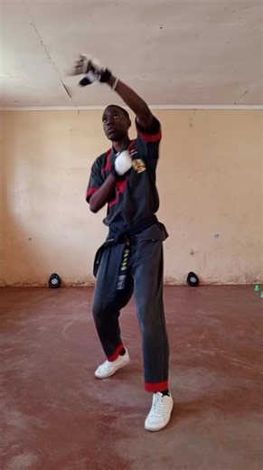 Karate blocks practice.