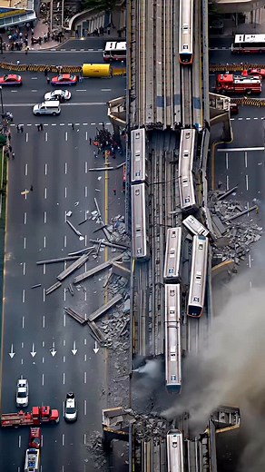 Movie scene or real disaster? In the heart of the city, a metro bridge starts collapsing — people scream, run, and record everything. Nobody knows if it’s a film shoot or a real catastrophe. Dust, chaos, and panic fill the air — and every phone camera is rolling. If it’s a movie, it’s genius. If it’s real… it’s terrifying. #wow #ai #fail #really #crash #bridge #collapse #city #chaos #viralclip #shock #metro #shit #no #sos #film | The.worldai