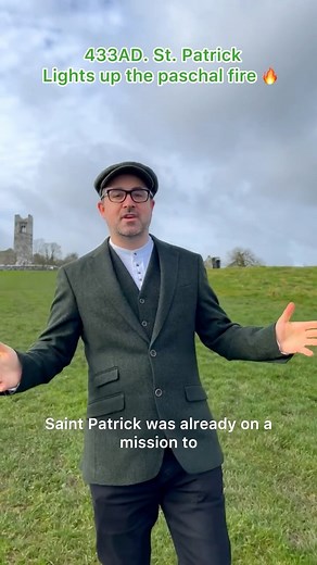 This is the moment the Shamrock became the enduring symbol of Ireland and Christianity and the day of the Druids were over. Saint Patrick’s Mission around Ireland begins. At the hill of Slane, Saint Patrick goes up to light the Paschal fire to defy the Irish druids and King Laoghaire.🇮🇪☘️ | Gifts of Ireland