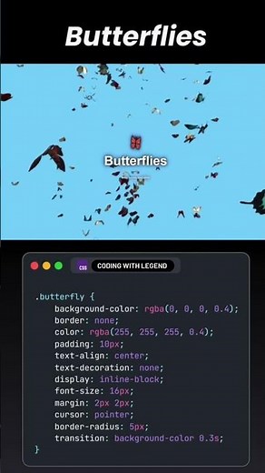 Butterfly garden 🦋 using HTML CSS and JavaScript #programming @coding with legend #html5