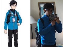 完成度高すぎ！　元フィギュアスケート選手・小塚崇彦さんがメドベージェワ選手に対抗してユーリコスを披露 | ねとらぼ