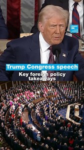 38K reactions · 1K shares | ️ Tariffs, peace in Ukraine and acquiring Greenland...  US President #DonaldTrump laid out his foreign policy vision during a speech to #Congress Tuesday. ➡️ Here's a recap for you #America #UnitedStates #Trump | FRANCE 24 English | Facebook
