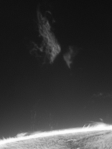 Weird Cloud of Plasma Suspended Above the Sun! Captured Through My Telescope #astronomy #space #solarsystem I captured this wild plasma just hanging above the suns surface. It's creating some coronal rain but mostly seems to just hang there. It seems this has been going on for hours! Perfect for anyone interested in solar flares, sunspots, and astrophotography. This time-lapse reveals mesmerizing solar activity through a special filter, the Daystar Quark Chromosphere, bringing you views of solar