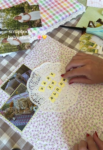 Scrapbooking my baby in bloom baby shower 🌸💛 #scrapbooking #scrapbookasmr #junkjournal #babyscrapbook #diy