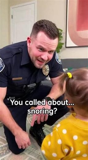 "Baby Calls the Cops on Dad for Snoring Too Loud – Officer's Reaction is Priceless!"😂😁 #funny #baby