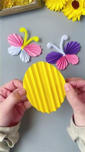 Quick & Easy 3D Butterfly Craft with Colored Paper