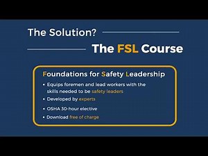 Foundations for Safety Leadership (FSL) - Part 1- Components
