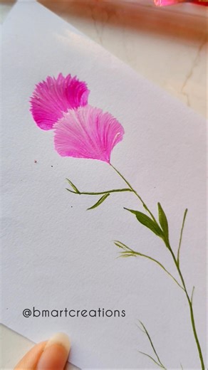 Wow Art 🤩 One stroke flower painting 😍💕 #shorts #painting #flowerpainting #canvaspainting #easy #art