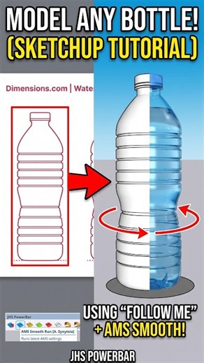Model a Bottle Fast with SketchUp Follow Me