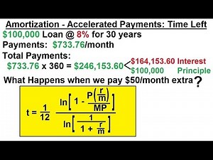 Business Math - Finance Math (28 of 30) Amortization - Accelerated Payments: Time Remaining