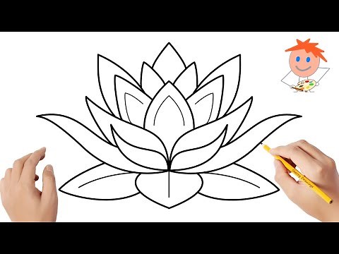 How to draw a lotus flower | Easy drawings