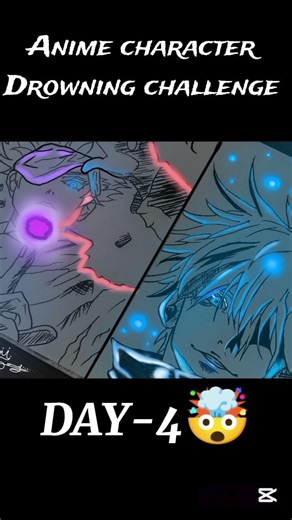 Anime Drowning Challenge DAY-4 🤯 GOJO SATURO #short#drawingstyles #usashorts #amerika #unitedstates