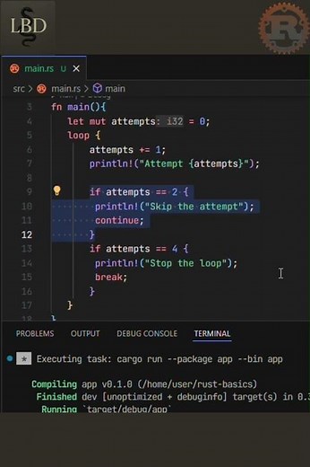 Rusty Shots - Loop with Break and Continue