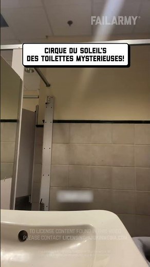 Girl hanging on the toilet door breaks it and falls