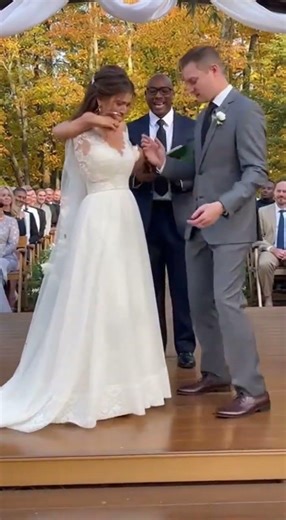 Bride freezes during vows and groom saves the moment #wedding #emotions #viral