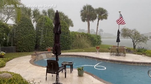 HAIL IN FLORIDA: A Florida resident recorded hail as it began falling into his pool Sunday. Details: https://bit.ly/3xCAhFa | WFLA News Channel 8