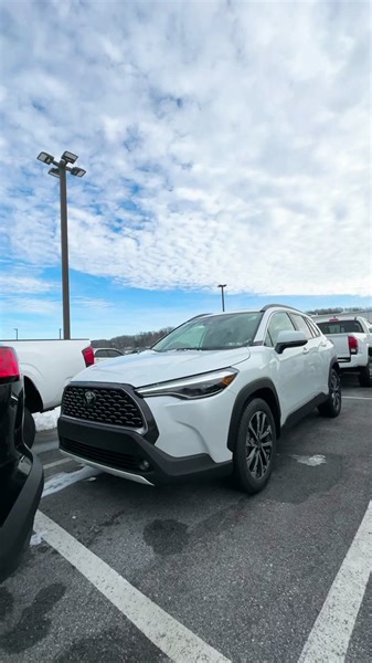 The 2024 Toyota Corolla Cross! This XLE trim is in Wind Chill Pearl and has rhe Macadamia Mocha Softext interior. Seats 5 passengers comfortably, sunroof, 9-speaker JBL sound system, heated front seats, wireless charging pad, collision mitigation, front pedestrian detection, and more! Take a test drive with us at Del Toyota in Thorndale. #DelToyota #JackSellEmForLess #fyp #cartok #dealershiplife