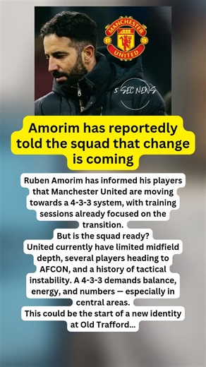 Ruben Amorim Plans 4-3-3 at Man United#ManchesterUnited #MUFC #PremierLeague #RubenAmorim#ukfootball