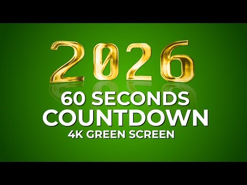 60 Seconds Countdown Timer Green Screen 2026 Style 4K | Free Download