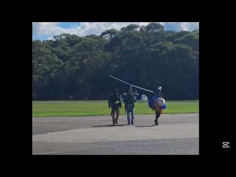 Gyrocopter departing and landing at Pelican airport