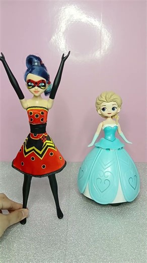 Amazing transforming miraculous ladybug and Frozen Elsa