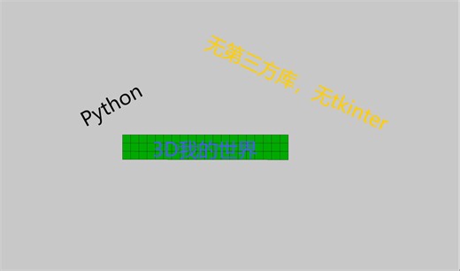 【Python】超越极限？无第三方库无tkinter做3D我的世界