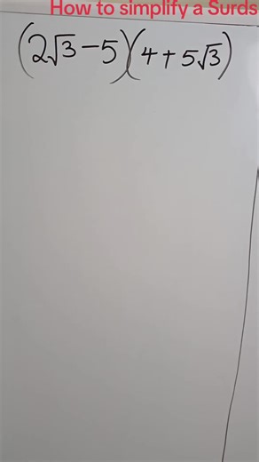 How to simplify a Surds #mathteacher #mathstudents ##surds