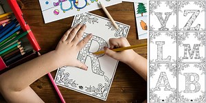 Floral Alphabet Colouring Sheets - Mindfulness Colouring Letters
