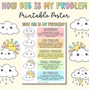 DIGITAL How Big is My Problem Poster, Emotional Regulation, Classroom Decor, Special Needs Tools, Emotional Awareness, Wellbeing Visuals - Etsy Canada