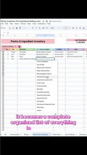 Pantry Inventory Spreadsheet Build Your Complete Kitchen Inventory