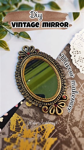✨ DIY Mirror Makeover ✨ Turn your plain mirror into a beautiful vintage piece 🪞💫 Perfect touch for your home decor! 💕 #craft #diy #explorepage #explore #homedecore #vintagemirror #creativeideas #bestoutofwaste #aestheticdecor #creativity #instagram #mirrormakeover #trending #viral #instagood #reels #like | Door2art&craft