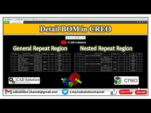 How to create BOM in Creo || General Repeat Region || Nested Repeat Region