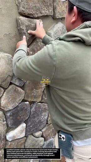 Watch This Worker Build a Stunning Natural Stone Wall With Perfect Precision! Homeowners Love It