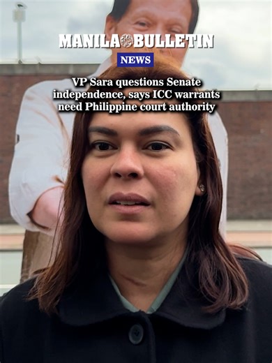 Vice President Sara Duterte expressed concern over what she described as a growing lack of respect for the Senate’s independence, while reiterating that arrest warrants issued outside the Philippine judicial system cannot be enforced in the country without authorization from Philippine courts. (Video courtesy of OVP) #MBNews #News #ManilaBulletin #NewsPH