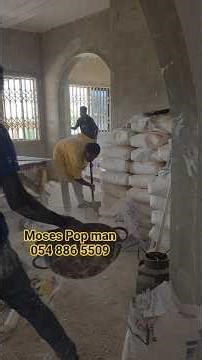 Pop ceiling and wall skimming work in a building in Ghana 🇬🇭 #mosespopman