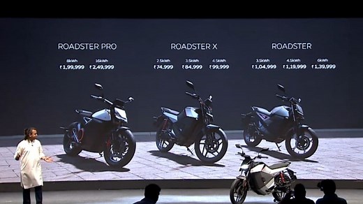 Ola Electric Roadster Series EV Bikes Debut in India With Three Models