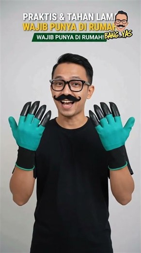 Sarung Tangan Berkebun Cakar Karet Tebal - Alat Gali Tanah & Tanam Pohon Praktis