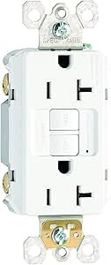 Legrand radiant 2097W 20 Amp GFCI Self Test Decorator Duplex Outlet, White (1 Count)