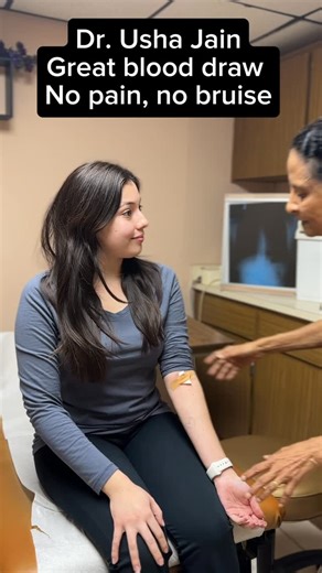 DrUsha Jain | No pain, no bruise blood draw with butterfly needle.#drushajain # #BloodDraw #NoPain #no bruise | Instagram